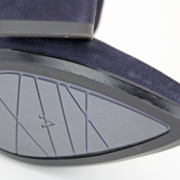 Aquatalia ‘Pasha’ Blue Suede Weatherproof Classic Block Heel Pump - Picture 7 of 11